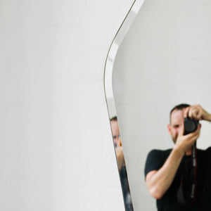 Gaudia™ Overmantel Hexagonal Bevelled Mirror with a Handcrafted Bronze Patina Frame