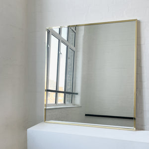 NEW Oversized Quadris™ Rectangular Contemporary Mirror with Brass Full Frame