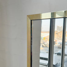 NEW Oversized Quadris™ Rectangular Contemporary Mirror with Brass Full Frame