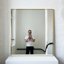 NEW Oversized Quadris™ Rectangular Contemporary Mirror with Brass Full Frame