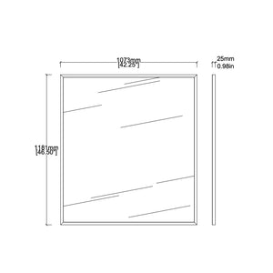 NEW Oversized Quadris™ Rectangular Contemporary Mirror with Brass Full Frame