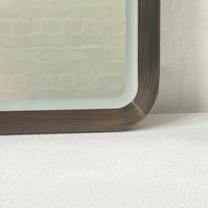 Quadris™ Front Illuminated Rectangular Mirror with Bronze Patina Mitred Full Frame