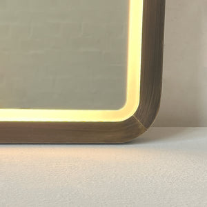 Quadris™ Front Illuminated Rectangular Mirror with Bronze Patina Mitred Full Frame