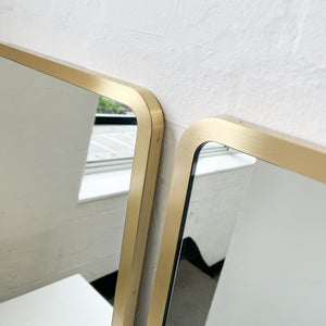 NEW Set of 2 Quadris™ Rectangular Modern Mirrors with Brass Full Frame
