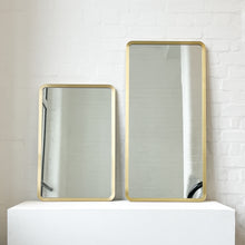 Quadris™ Rectangular Contemporary Mirror with Brass Full Frame
