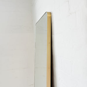 ON SALE Oversized Quadris™ Wall leaning and Wall Hanging Rectangular Mirror, Brass Frame