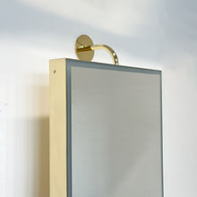 Illuminated Vorso™ Wall Attached Rotating Rectangular Mirror with Polished Brass Frame
