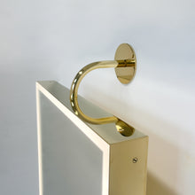 NEW Illuminated Vorso™ Wall Attached Rotating Rectangular Mirror with Polished Brass Frame