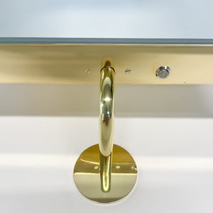 NEW Illuminated Vorso™ Wall Attached Rotating Rectangular Mirror with Polished Brass Frame