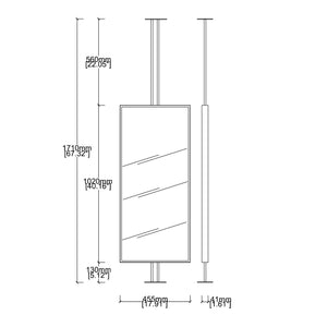 NEW Countertop to Ceiling Illuminated Rectangular Mirror with Stainless Steel Frame