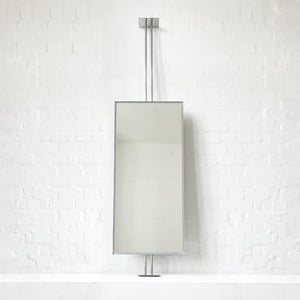 Countertop to Ceiling Illuminated Rectangular Mirror with Stainless Steel Frame