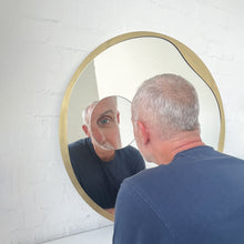 NEW Special Edition Round Mirror with Integrated Magnifying Mirror and Decorative Brass Full Frame
