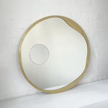 NEW Special Edition Round Mirror with Integrated Magnifying Mirror and Decorative Brass Full Frame