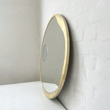 Round Mirror with Integrated Magnifying Mirror and Decorative Brass Full Frame