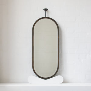 Modern Capsula™ Ceiling Suspended Bevelled Mirror with Brass Full Frame