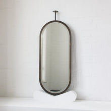 Modern Capsula™ Ceiling Suspended Bevelled Mirror with Brass Full Frame