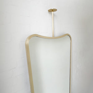 NEW Mid-century Inspired Ceiling Suspended Mirror with Brass Full Frame - Vintage Series Two