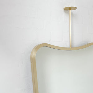 NEW Mid-century Inspired Ceiling Suspended Mirror with Brass Full Frame - Vintage Series Two
