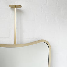 NEW Mid-century Inspired Ceiling Suspended Mirror with Brass Full Frame - Vintage Series Two