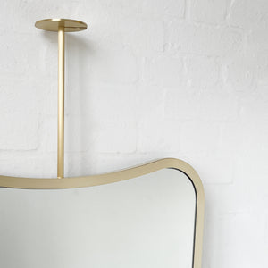 NEW Mid-century Inspired Ceiling Suspended Mirror with Brass Full Frame - Vintage Series Two