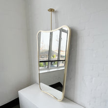 NEW Mid-century Inspired Ceiling Suspended Mirror with Brass Full Frame - Vintage Series Two