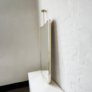 NEW Mid-century Inspired Ceiling Suspended Mirror with Brass Full Frame - Vintage Series Two
