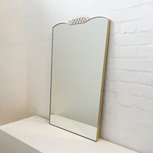 Mid Century Art Deco Mirror with Handcrafted Brass Decorative Detail and Frame - Vintage N.1