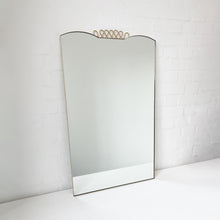 Mid Century Art Deco Mirror with Handcrafted Brass Decorative Detail and Frame - Vintage N.1
