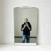 Mid Century Art Deco Mirror with Handcrafted Brass Decorative Detail and Frame - Vintage N.1