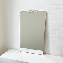 Mid Century Art Deco Mirror with Handcrafted Brass Decorative Detail and Frame - Vintage N.1