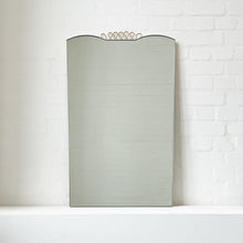 Mid Century Art Deco Mirror with Handcrafted Brass Decorative Detail and Frame - Vintage N.1