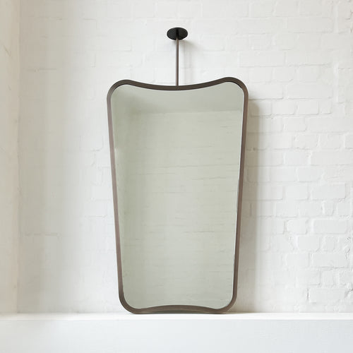 Freeform Ceiling Suspended Mirror with Bronze Patina Full Frame - Vintage N. 2