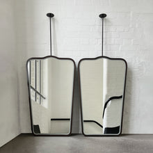 NEW Set of two Gio Ponti inspired Ceiling Suspended Illuminated Mirror with Bronze Patina Frame - Vintage N.4