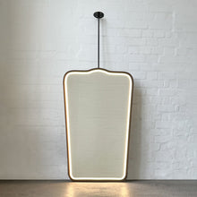 NEW Set of two Gio Ponti inspired Ceiling Suspended Illuminated Mirror with Bronze Patina Frame - Vintage N.4