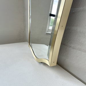 NEW Vintage N.7 Freeform Mirror with a Bevel and a Brass Full Frame
