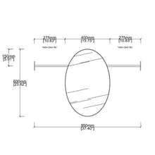 NEW Wall to Wall Handcrafted Oval Mirror with Minimalist Frame