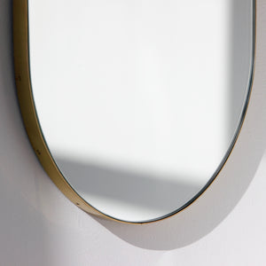 Capsula™ Capsule shaped Wide Mirror with Elegant Brass Frame