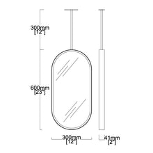 Set of 2 Capsula™ Ceiling Suspended Contemporary Mirrors with a Brass Frame and Front Illumination