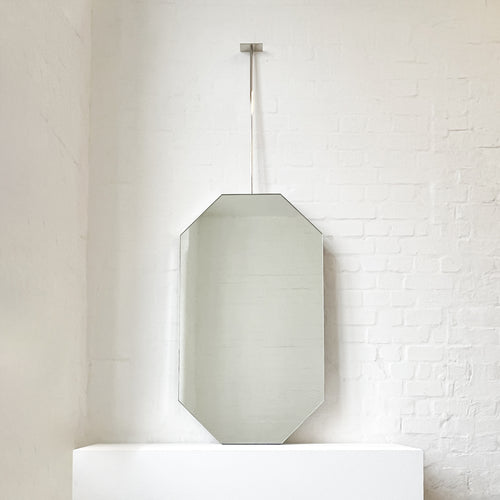 Ceiling Suspended Octagonal Mirror with Minimalist Frame