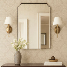 Mid-century inspired Decorative Mirror with Bronze Patina Frame - Vintage N.6