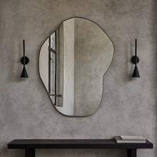 Freeform Organic Mirror with Handcrafted Bronze Patina Frame - C