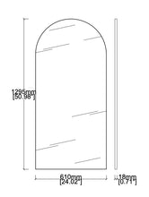 Bespoke wall hanging Arcus Minimalist frame polished brass finish (1295 x 610 x 18mm)