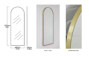 Bespoke Arcus™ Mirror Brushed Brass Frame (1372 x 480 x 24mm)