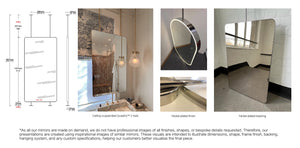 Bespoke Countertop to Ceiling Quadris™ Mirror No Illumination Minimalist Frame Nickel-Plated Finish 2 Arms 2 Legs (737 x 381 x 30mm)