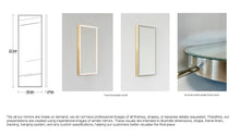 Bespoke wall hanging Quadris™ mirror Front illumination Low iron silver mirror tint Minimalist frame brushed nickel finish (1371 x 457 x 30mm)