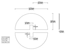 Set of 2 Bespoke Wall hanging Luna™ Mirrors – Half-Moon + Cut Out Bronze Tint Frameless (1270 x 635 x 6 x 15mm)