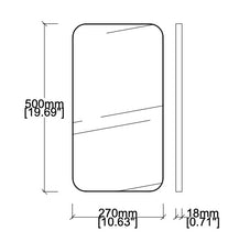 Bespoke Wall Hanging Quadris™ Mirror Minimalist Frame Polished Brass Finish (500 x 270 x 18mm)