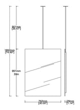 Set of 2 Bespoke Ceiling Suspended Quadris™ Mirrors Square Corners Frameless 1 Arm – Brushed Nickel-Plated Finish (991 x 762 x 6 x 31mm)