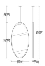 Bespoke Ceiling Suspended Ovalis No Illumination Bevelled Minimalist Frame Polished Brass Finish 1 Arm (1016 x 508 x 30mm)