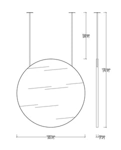 Bespoke Suspended Orbis™ Mirror Polished Brass Frame Double-Sided 2 Rods (1067 x 30mm)